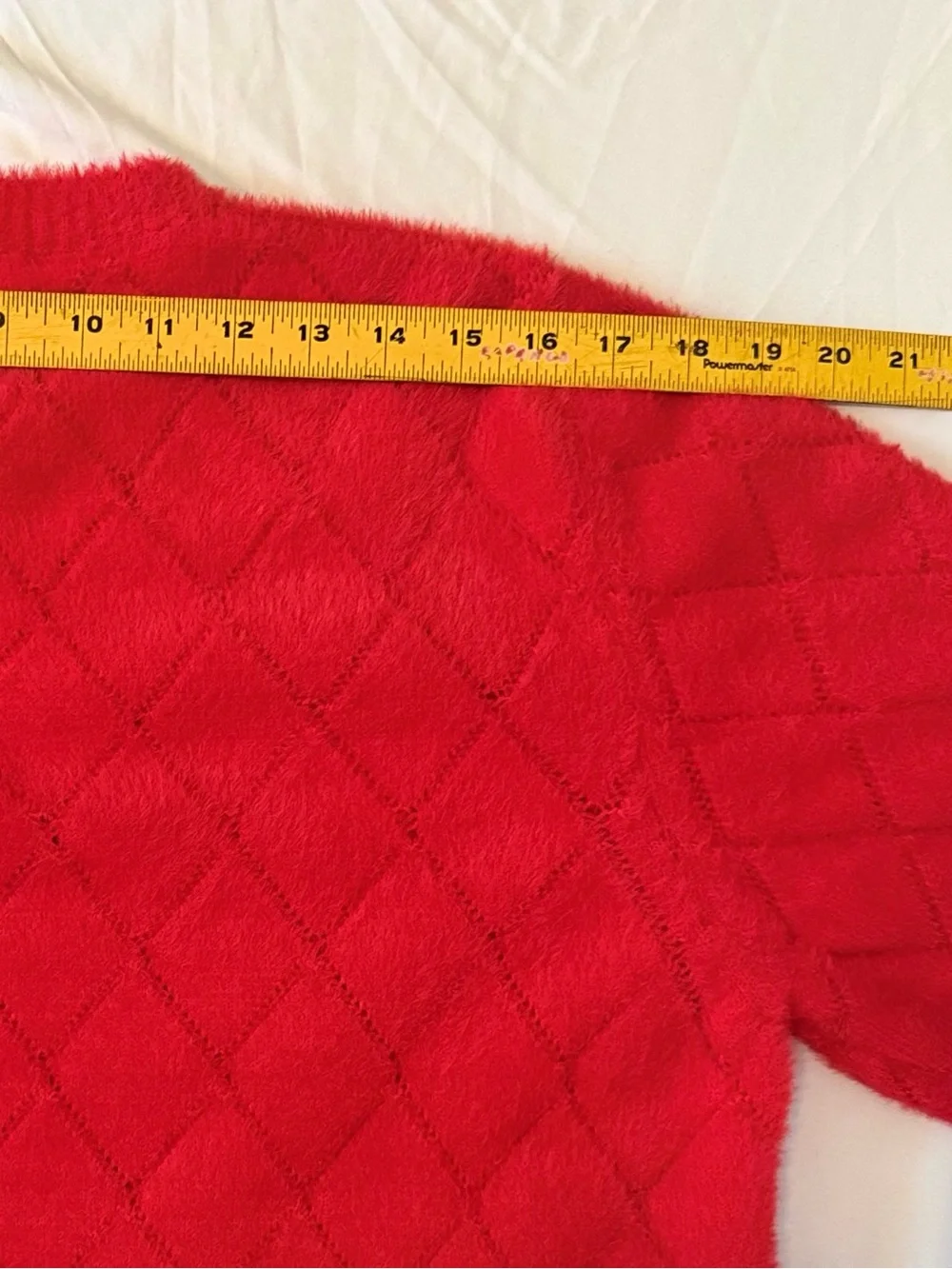 George V Paris Red Crewneck Fuzzy Sweater with Black Logo Men’s XL (MM24)